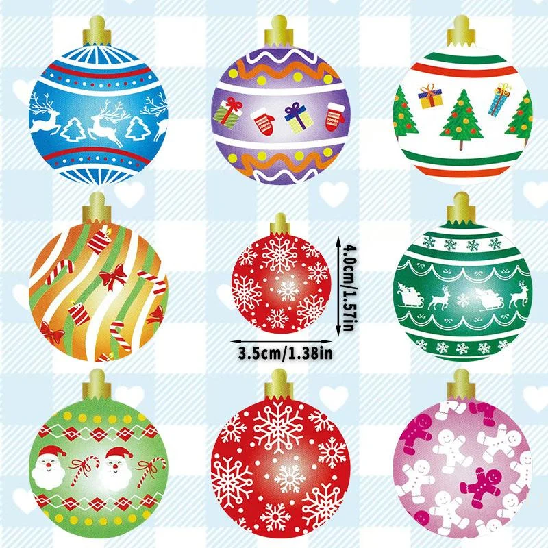 [YU]500Pcs Merry Christmas Stickers Christmas Theme Seal Labels Stickers For DIY Gift Baking Package Envelope Decoration