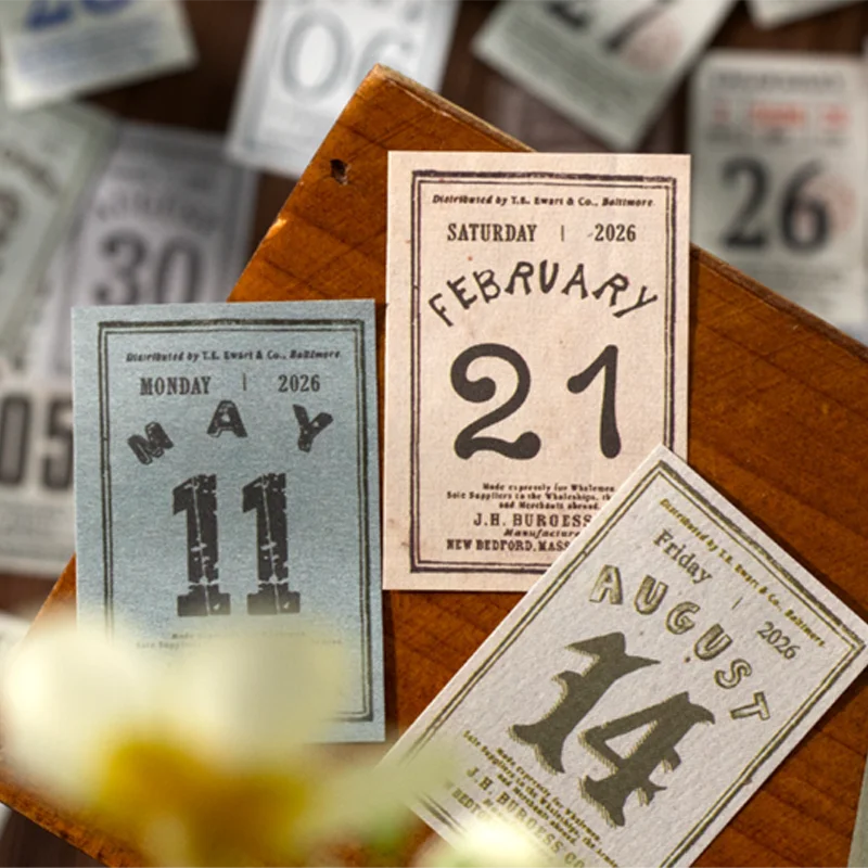 

Mr. Paper Retro Text Punk Character Calendar 365 sheets/book Character Painting Simple Text 2 styles Calendar Home Record Life