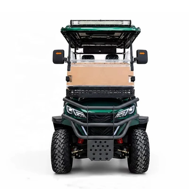 Custom Lifted 4 Seater Electric Golf Cart Beach Resort Hotel VIP Shuttle Brush Guard Front Basket Roof Rack Modern Design MMC