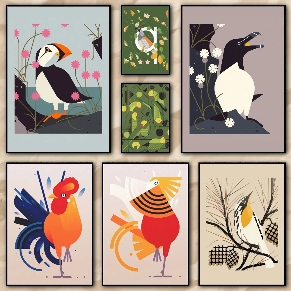 إيما كلينتون الطيور الفن اللوحة الخط HD حائط لوح رسم ديكور فني للمنزل مكتب غرفة المعيشة غرفة نوم هدية