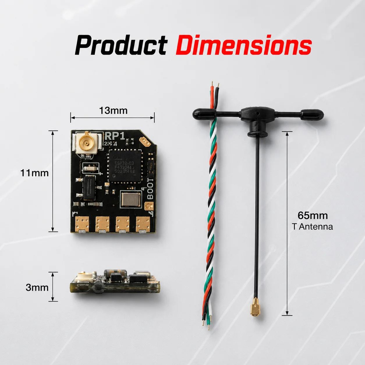 RadioMaster RP1 V2 ELRS Receiver 2.4G CRSF UART Nano RX With 65mm UFL Antenna Low Latency For FPV Quadcopter Fixed Wing RC Parts view 5