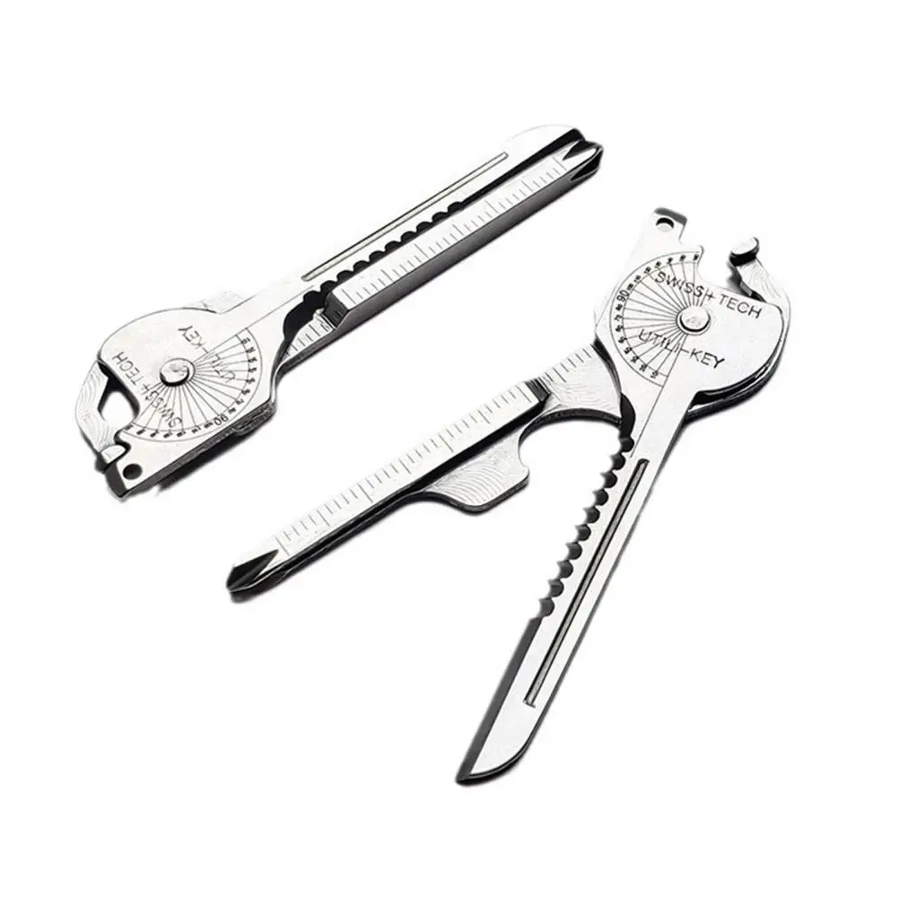 Multifunctional Keychain EDC Cutter Knife Angle Ruler Rope Cutter Scale Bottle Opener Emergency Keychain Gadget Tool