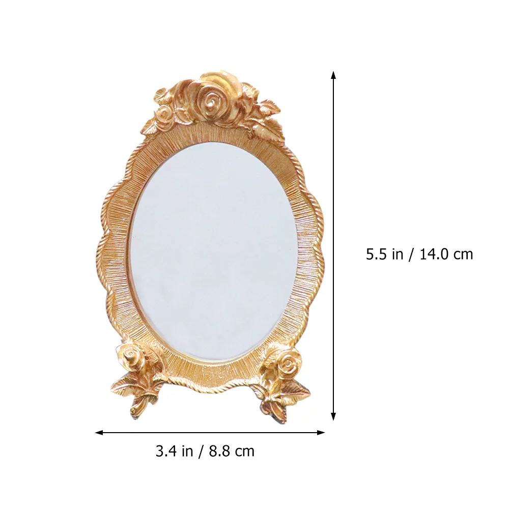 

Vintage Home Decor Makeup Mirror for Women Wave-shaped Small Tabletop Vanity Pocket