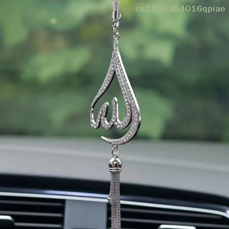 

（Summer4）1 Piece Of Droplet Shaped Metal Rhinestone Inlaid Car Ornament Car Rearview Mirror Decoration
