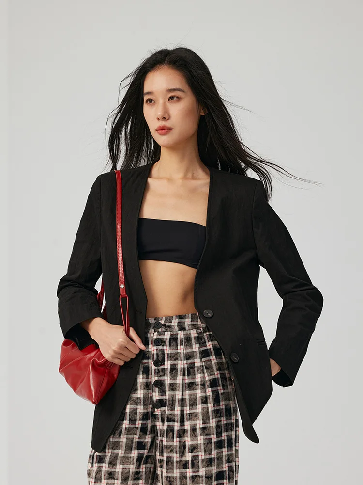 

Женский деловой пиджак Ele V-ne Wide Shoulder для повседневной носки, универсальный, с длинными рукавами, из нейлона, для делового и повседневного стиля