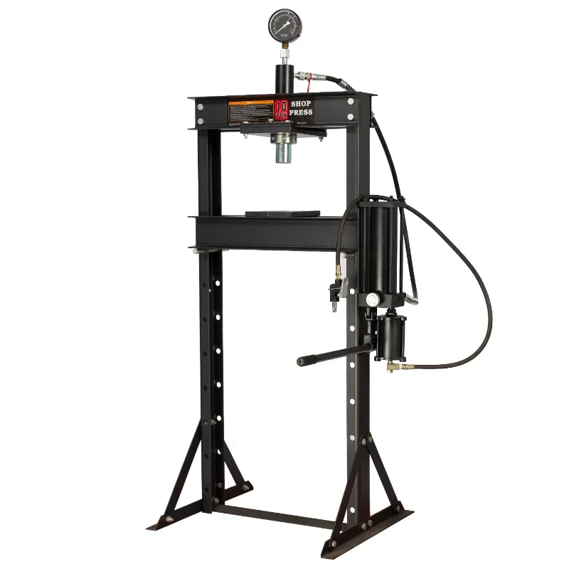 Super Duty Double Piston Pump 30-Ton Hydraulic Shop Press with Pressure Gauge with Foot Pedal for Workshop