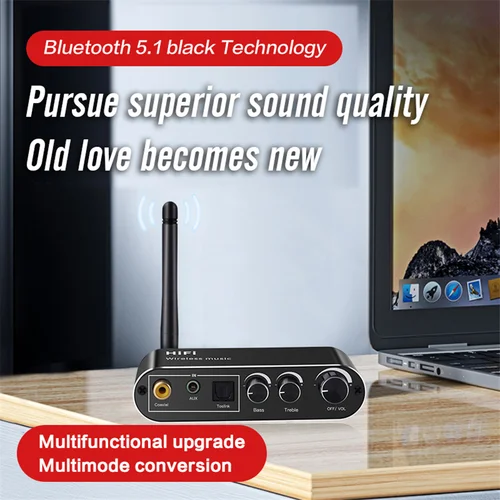 Imagen 2 del producto Adaptador convertidor DAC de Audio Digital a analógico Digital SPDIF óptico Coaxial a 3,5mm 3,5 AUX Jack RCA L/R Bluetooth 5,0 receptor