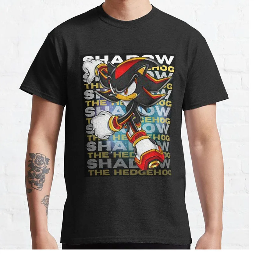 Retro 90s cute anime Funny Shadow the hedgehog I Love Piss! graphic t shirts 100% cotton printed Men's clothing large size tops