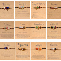 Aries Taurus Gemini Cancer Leo Virgo Libra Scorpio Sagittarius Capricorn Aquarius Pisces Gifts for Women Zodiac Bracelet Tiki