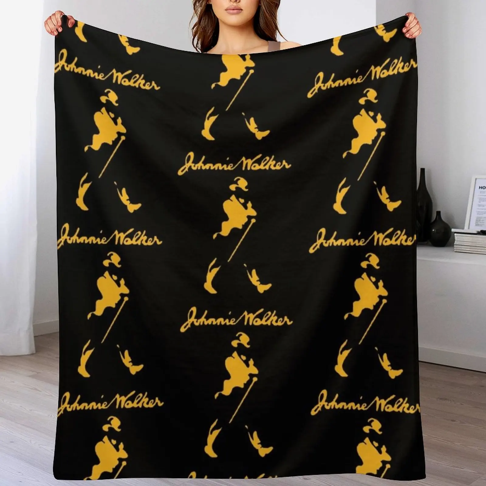 

Johnnie Walker Gold Throw Blanket Plush Fuzzy Cozy Blanket for Couch Sofa