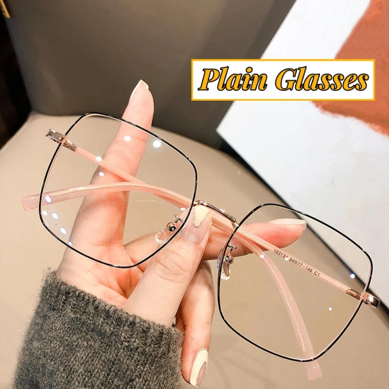 2023 New Blue Light Blocking Metal Optical Spectacle Eyeglasses Square Ins Wind Eyeglasses Frame Men Stylish Female Eyewear