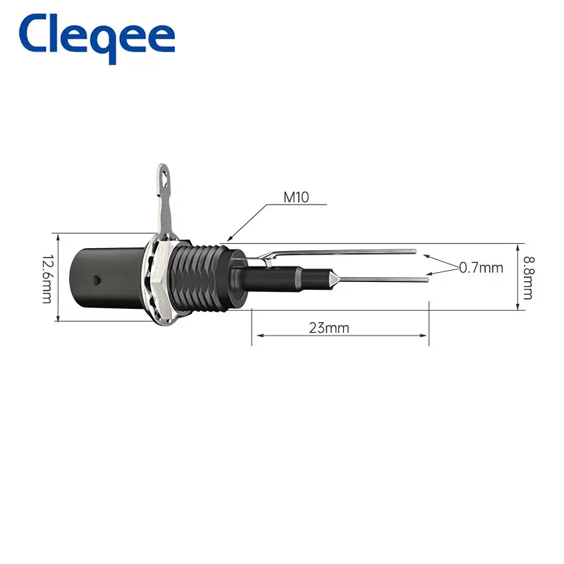 Cleqee p7002s 10 pçs 50ky bnc conector fêmea de segurança para instalação do painel instrumento alta qualidade diy acessórios