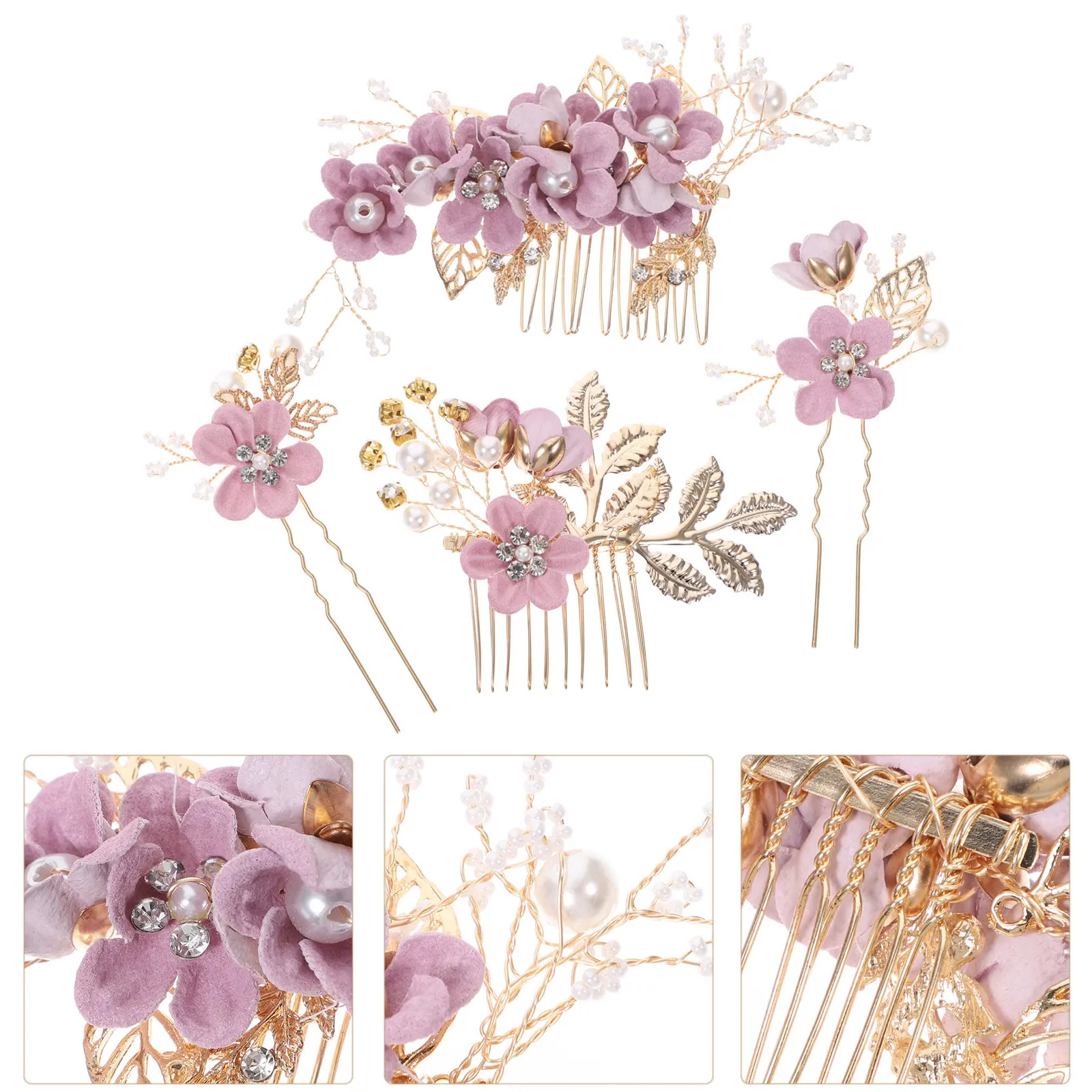 

4 Pcs Hair Accessories Women Wedding Flower Pins for Decorations Bridal Headpieces