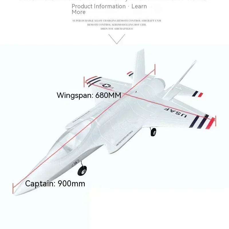 KEPAQI RC Plane 68cm Wingspan F35 Lightning Ii Remote Control Fighter 64mm Culvert Epo Fixed Wing Foam Aircraft Model Toy Gift