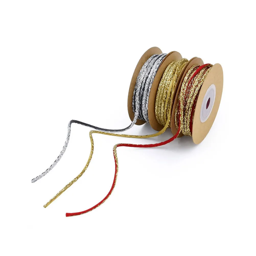 

3 Rolls Glitter Finish Christmas Ribbon Packaging Tape for Gift Wrapping DIY Crafts Reusable Holiday Party Decoration Supplies