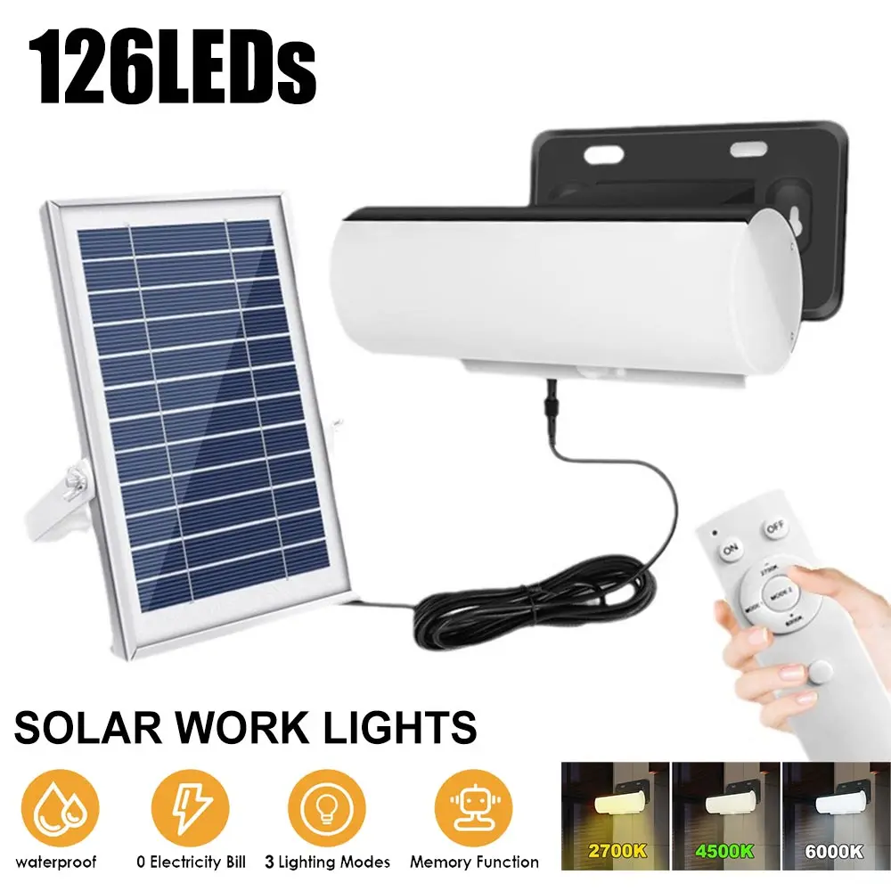 

126LED Solar Lights With 3 Mode Outdoor Waterproof Motion Sensor Security Lighting LED Wall Street Lamp for Garden Patio Path