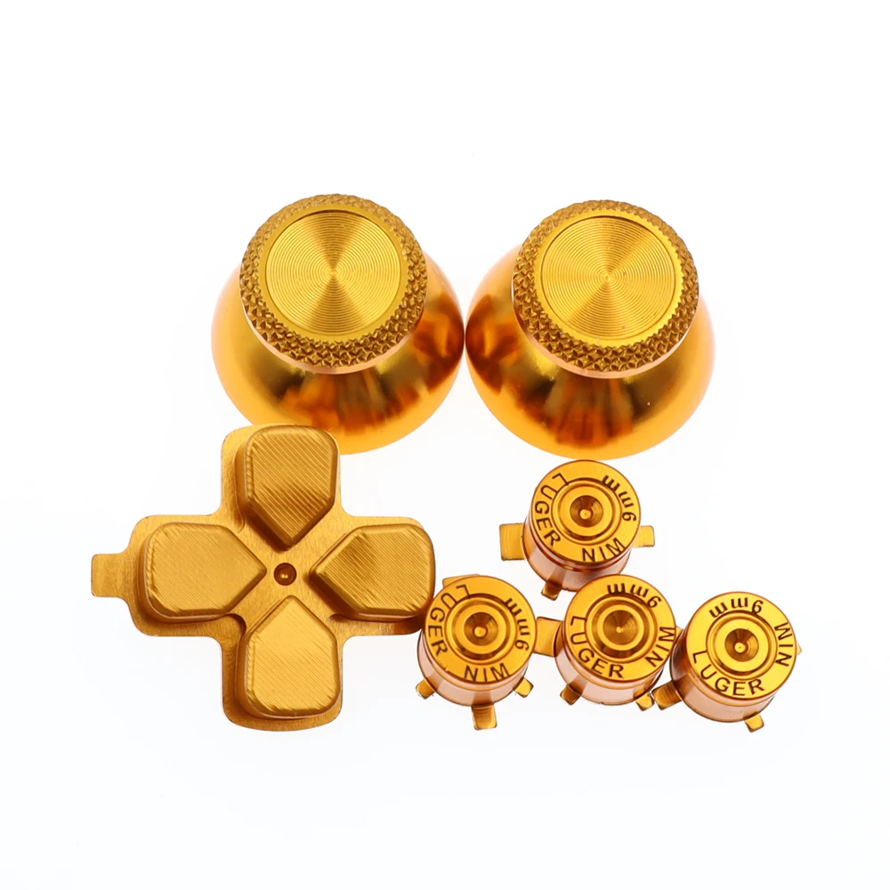 1set Metal Aluminum Bullet Buttons D-pad Thumbstick Analog Grip For PS5 DualSense Controller Direction Action Keys Mod Parts