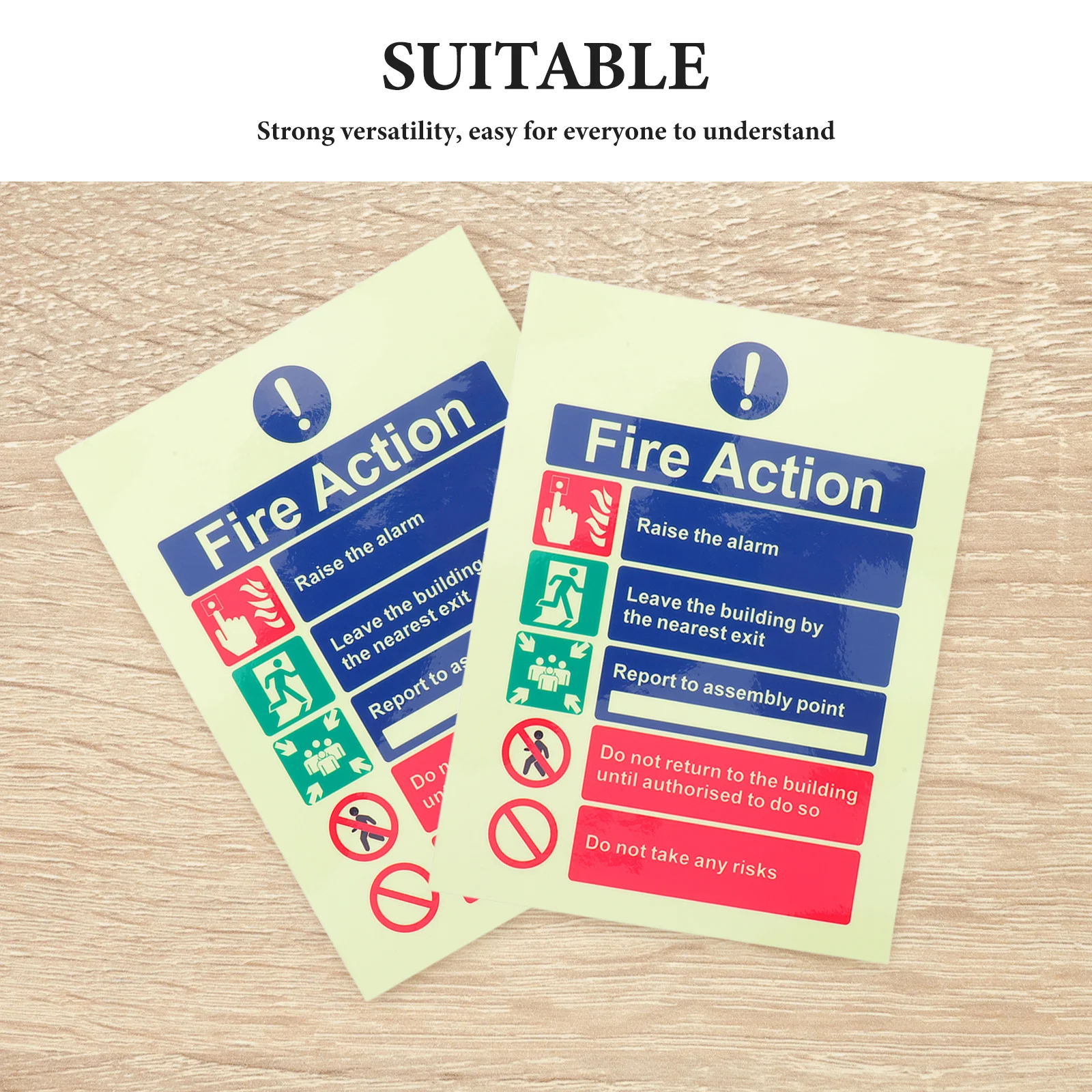 6 قطعة 15X20 سنتيمتر توهج في ملصق السلامة ذاتية اللصق علامة خروج الطوارئ لمكتب مستودع المدرسة مصنع #5