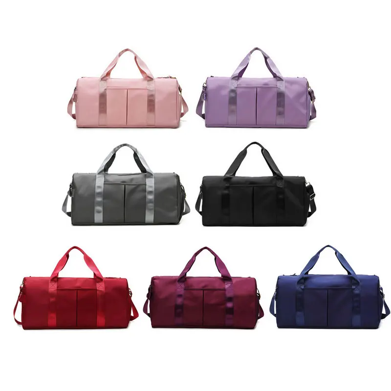 Outdoor Waterproof Nylon Sports Gym Bags Men Women Training Fitness Travel Handbag Yoga Mat Sport Bag with shoes Compartment