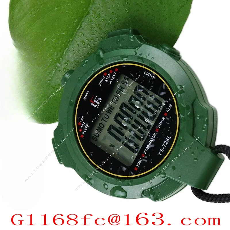 Professional 3-Row 100-Lap Memory Stopwatch, 0.01s Precision with Alarm Calendar, for Sports Training