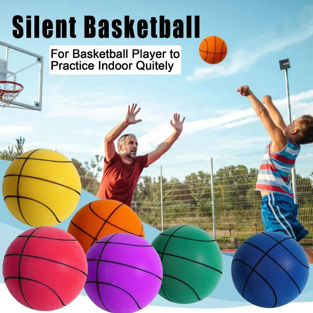 Balle de basket-ball silencieuse en mousse haute densité, facile à saisir, pour activités d'intérieur, balle d'entraînement légère à faible bruit pour enfants