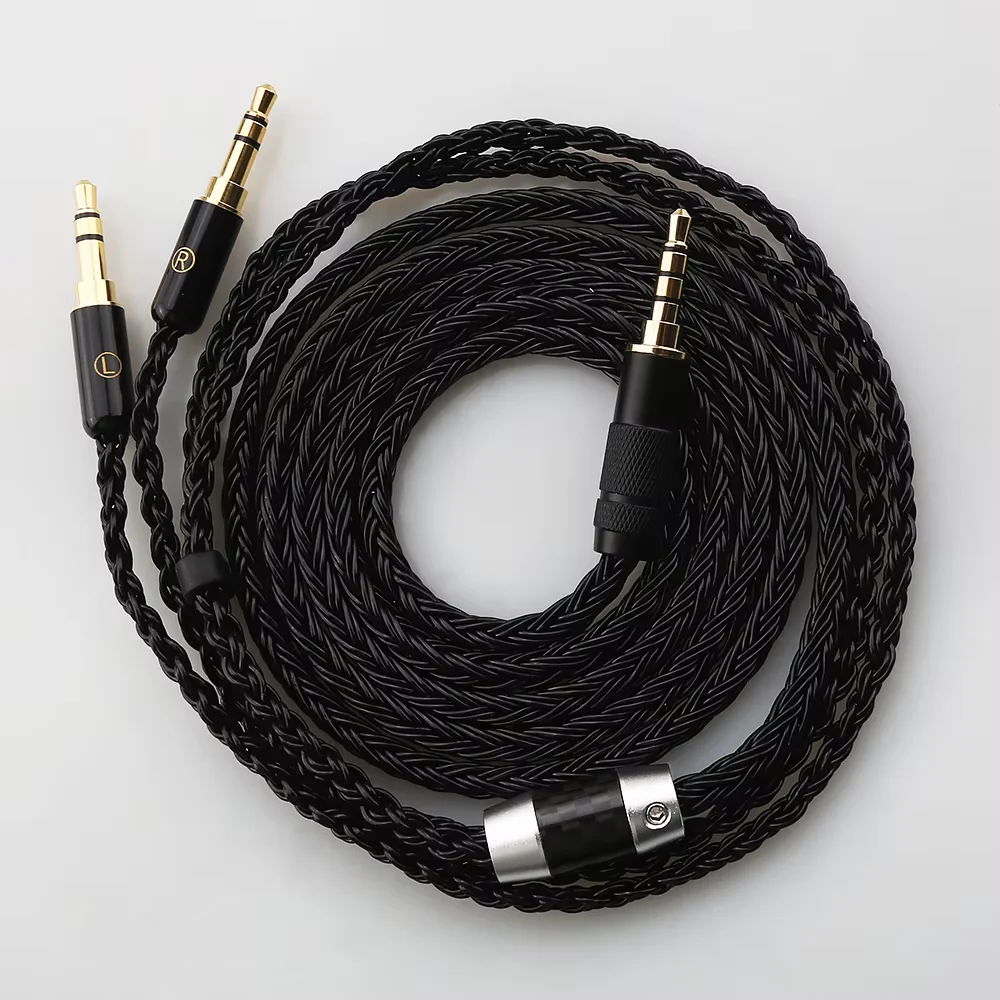HiFi Upgrade Cable 16 Cores 7N OCC Dual 3.5mm Balanced Headphone Wire 4.4mm for Hifiman Sundara Ananda Arya HE400SE HE1000se