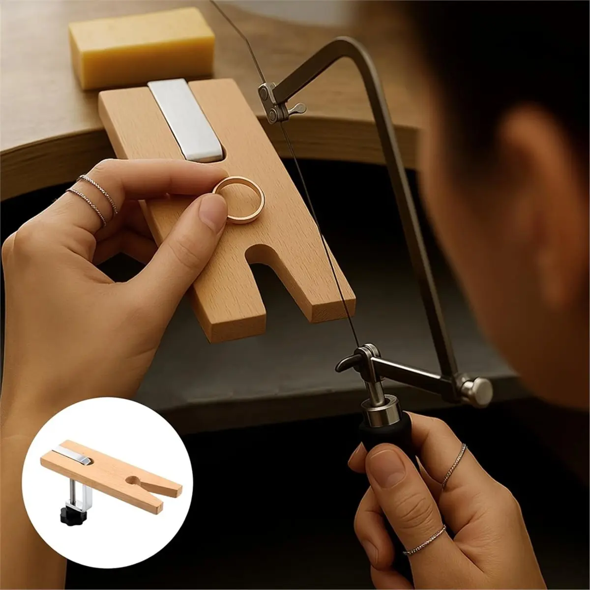 618 Mega Sale Professional Jeweler'S Saw Set Include Saw Frame 144 Blades Wooden Pin Clamp Wood Metal and Cutting Lubricant