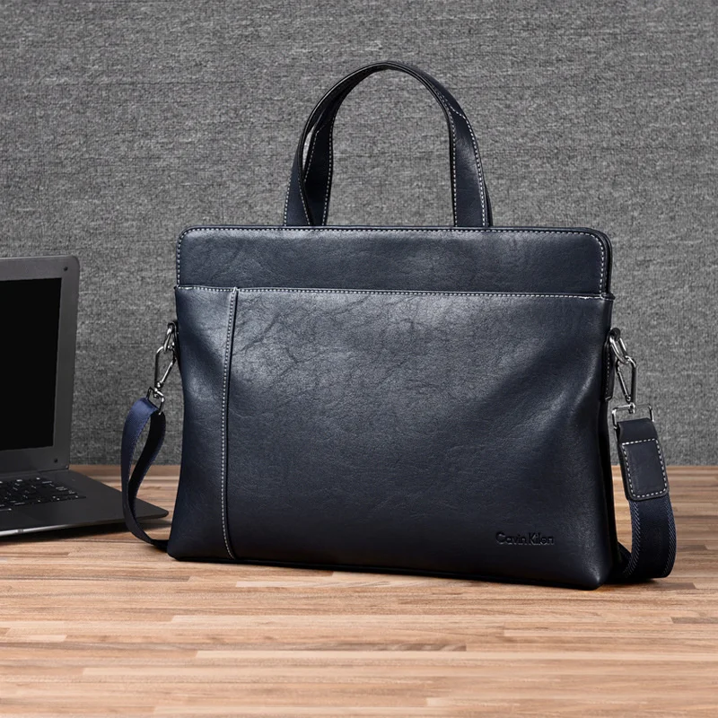 Nieuwe Lederen Mannen Aktetas Zakelijke Handtas Man Schouder Messenger Tas Laptop Tas Mannelijke Executive Bestand Draagtas