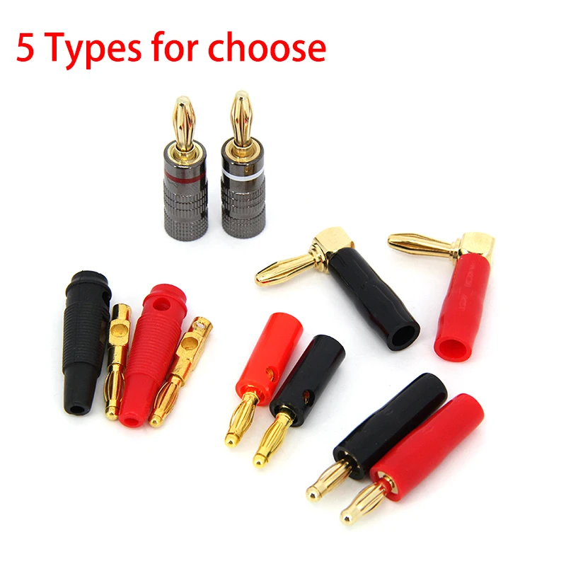 High quality Gold metal Plate 4mm Banana male female female plug Connector socket Audio Speaker Screw