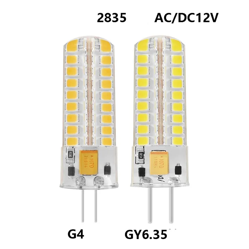 

2pc AC12v G4 GY6.35 LED Corn Bulb 7W Bright LED Mini Small Chandelier Ceilling Fan Wall Landscape Wall Light Replace 50w Halogen