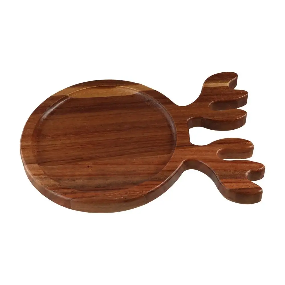 

Fruit Plate Elk Shape Antler Shape Wood Tray Smooth Surface Drop-proof Appetizer Platter Durable Cheese Platter Cookies