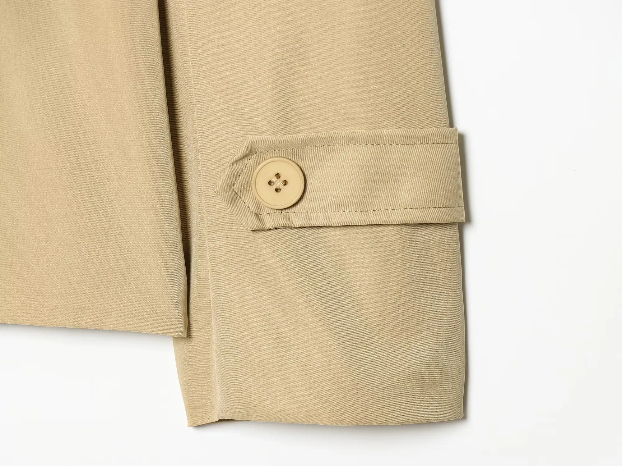 Nlzgmsj 2026 Frühling Französischer Stil Damen Kurzer Trenchcoat Doppelreihig mit Gürtel Reverskragen Langarm Eleganter Windbreaker – Detail 7