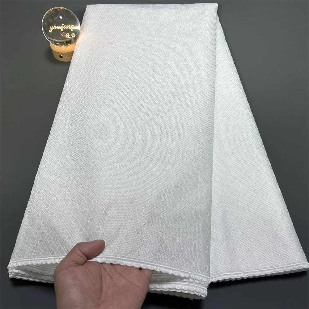 African Nigerian High Quality Sequins Tulle Lace Fabric Sewing Prom Dresses Embroidery Guipure very Soft Cotton 5Yad Hz1456