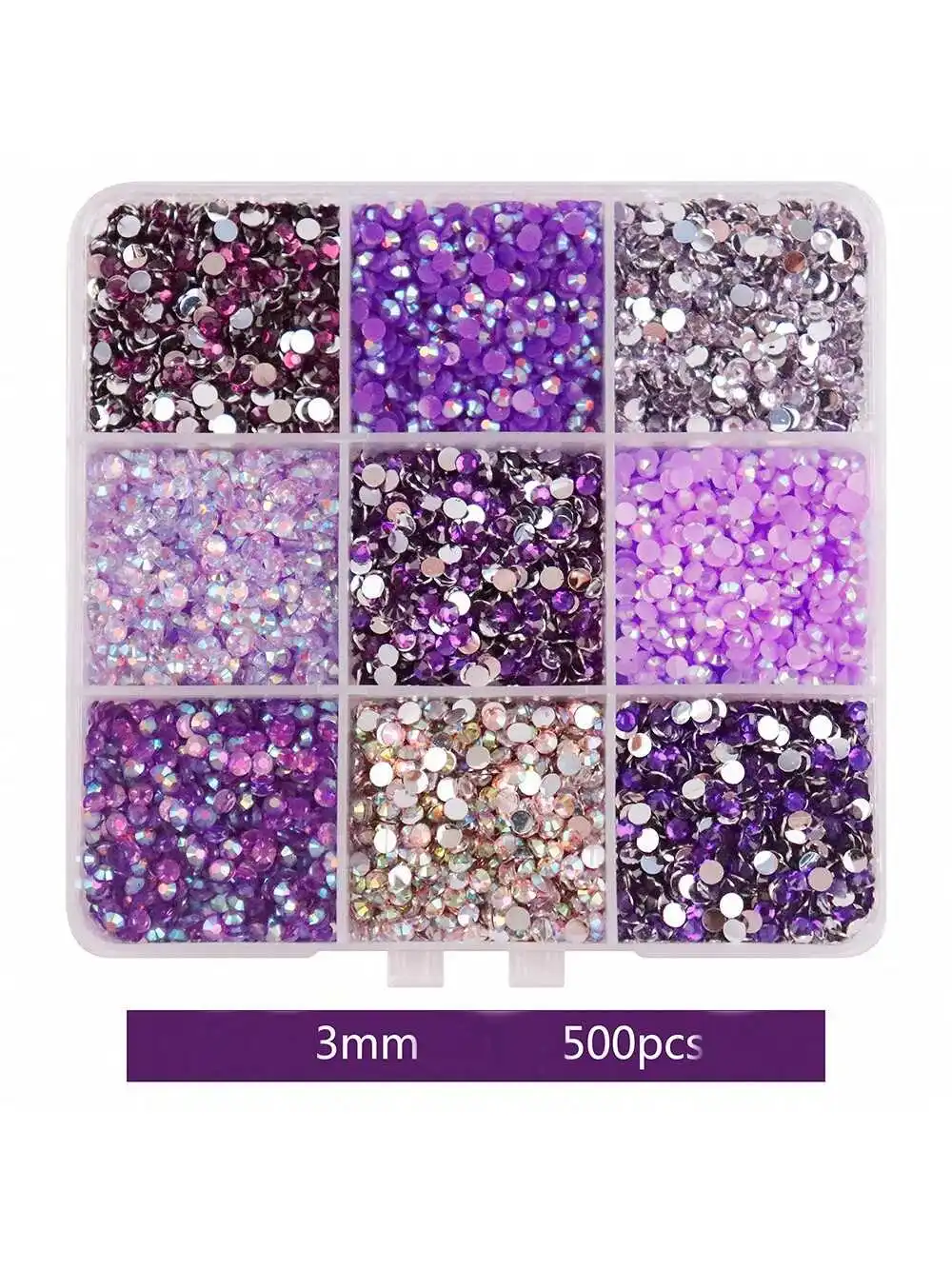 1 Box 3 mm gemischte Farben Set Gelee Flatback Harz Strasssteine für Tasse Kleidersack Schuhe Nail Art Handyhülle Dekoration