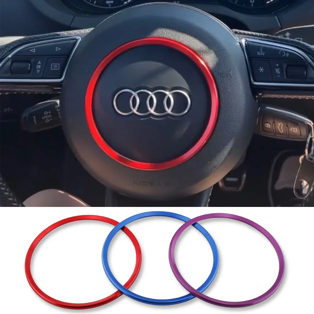 Pour Audi TT 8J MK3 A1 A3 S3 8V A4 B8 A5 8K 8T A6 S6 C7 S5 RS4 Q2 Sportback direction de voiture décorer anneau autocollant revêtement d'habillage style