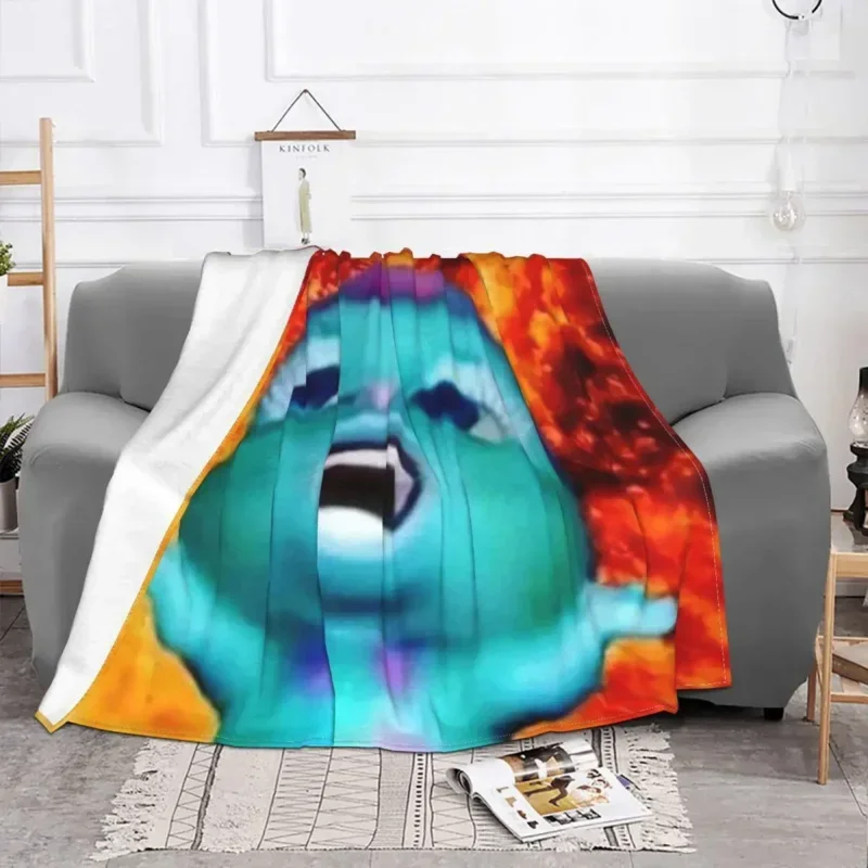 Bibble Meme Fire Blanket Flannel Spring Autumn Anime Cartoon Cute Breathable Lightweight Thin Throw Blanket Bed Bedroom Quilt