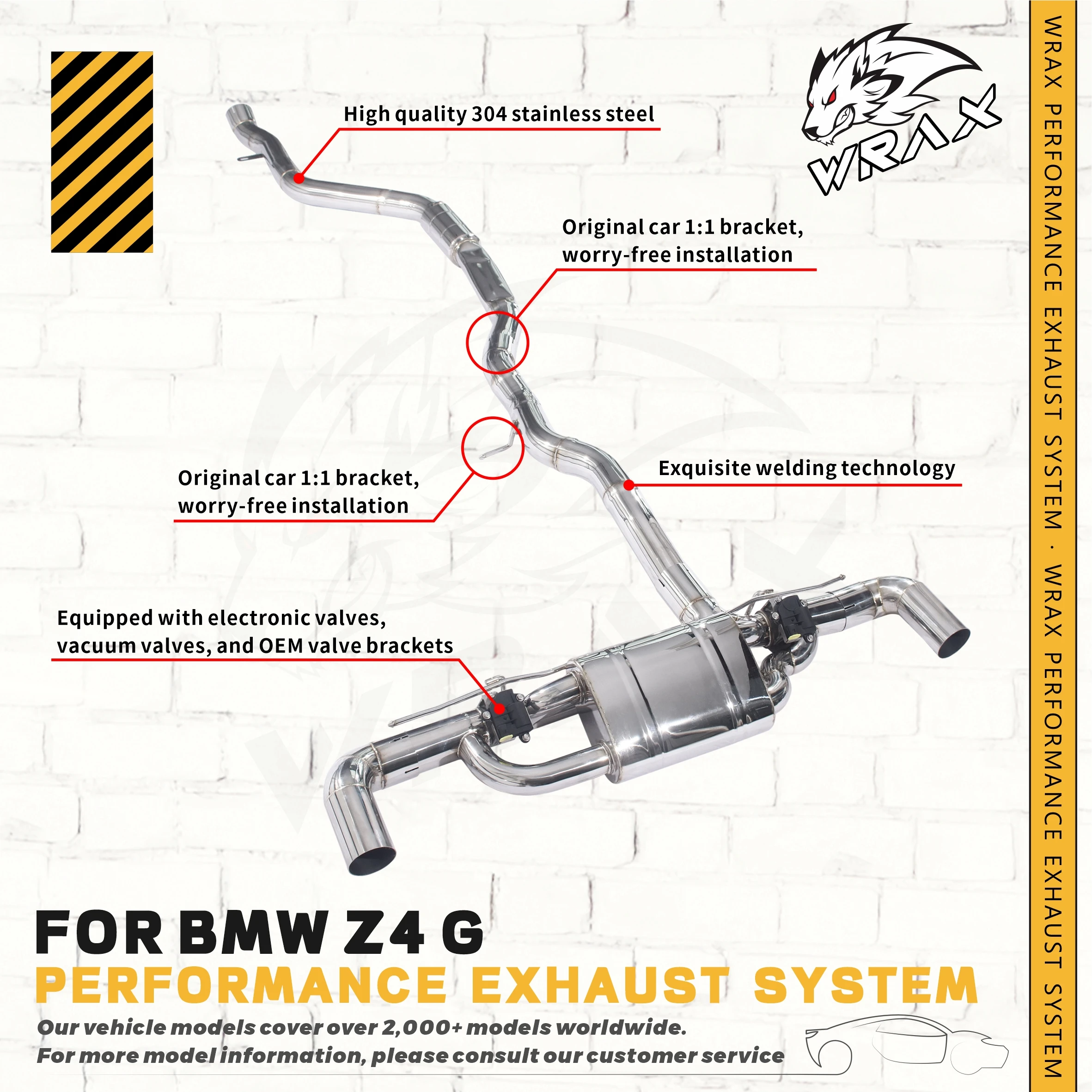 

WRAX нержавеющая сталь с прямой посадкой, сменный клапан Catback Performance, выхлопная система для BMWBMW Z4 G29 11,2018 + автомобильные аксессуары