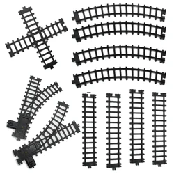 5cm wide Rail Track Expansion Pack for Railway King Classical City Train Flexible Track Straight Curved Rails Building Block Toy