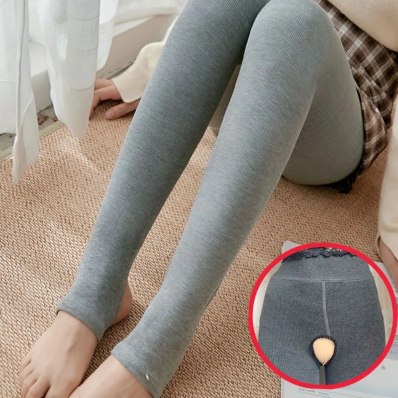 المرأة المفتوحة ملف القطن العمودي المشارب القطن السراويل الحرارية طماق جوارب طويلة ملابس نسائية الخريف والشتاء طماق