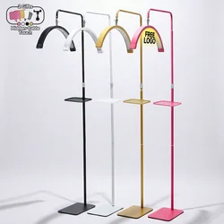Free LOGO 45W 23inch Nail Desk Lamp LED Manicure floor Lamp Light t for Tattoo Salon Nail LED Table Moon Lamp With Rhinestones