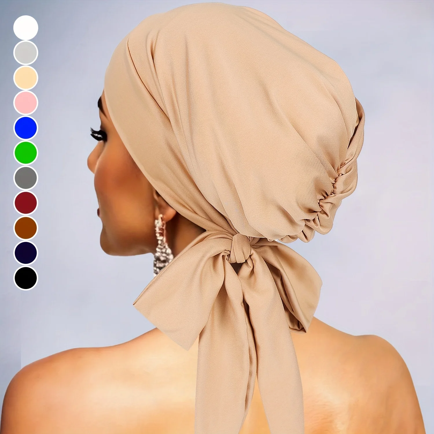 

Однотонный головной платок в богемном стиле, дышащая эластичная повязка на голову, подходящая для отдыха на свежем воздухе, модных и повседневных аксессуаров