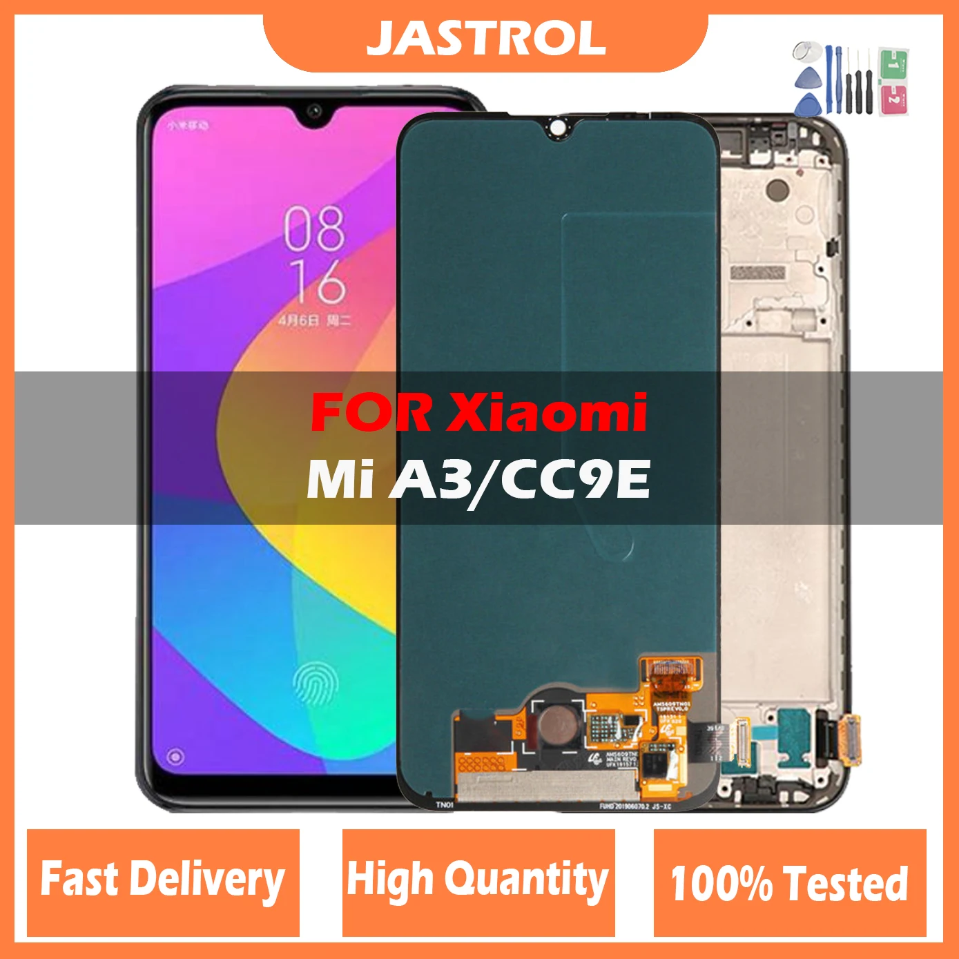 AMOLED For Xiaomi Mi A3 CC9E LCD Touch Screen Replacement With Frame Display For Mi A3 M1906F9SH M1906F9SI LCD Display Assembly