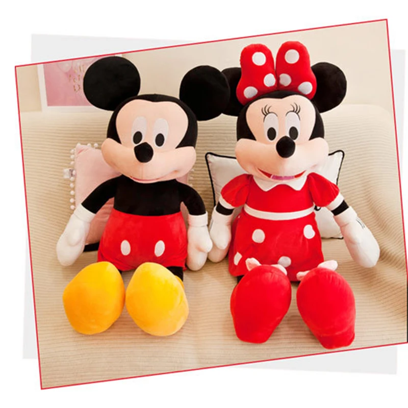 Jouets en peluche Disney Mickey et Minnie, style classique de 35 cm, parfaits pour la décoration de la maison, les cadeaux d'anniversaire, de Noël ou du Nouvel An.