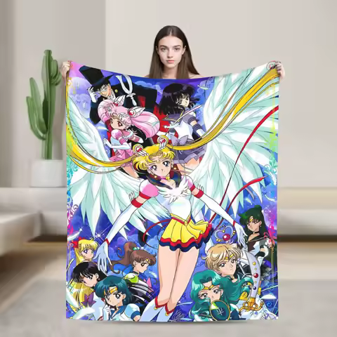 Sailor Moon Plush Blankets Kids Adult Flannel Throw Blanket For Couch Chair Soft Custom DIY Quality Bedspread Gift Idea