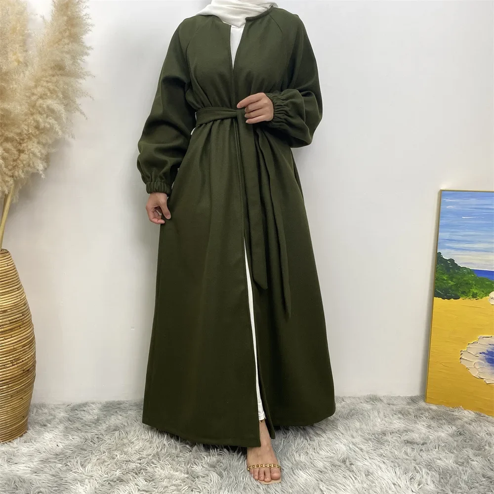 Cardigan muçulmano dubai abayas feminino vestidos longos com faixas islam roupas abaya vestido africano para mulher musulman djellaba