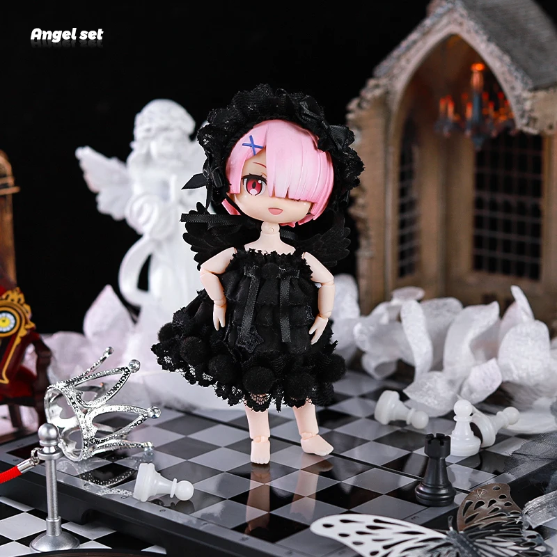 Ob11 ubranka dla lalki lalki anioły i demony spódnica w stylu lalki koronkowa spódnica sukienka dla Ob11, Ymy, Ddf, Gsc, Body9 1/12 lalki Bjd