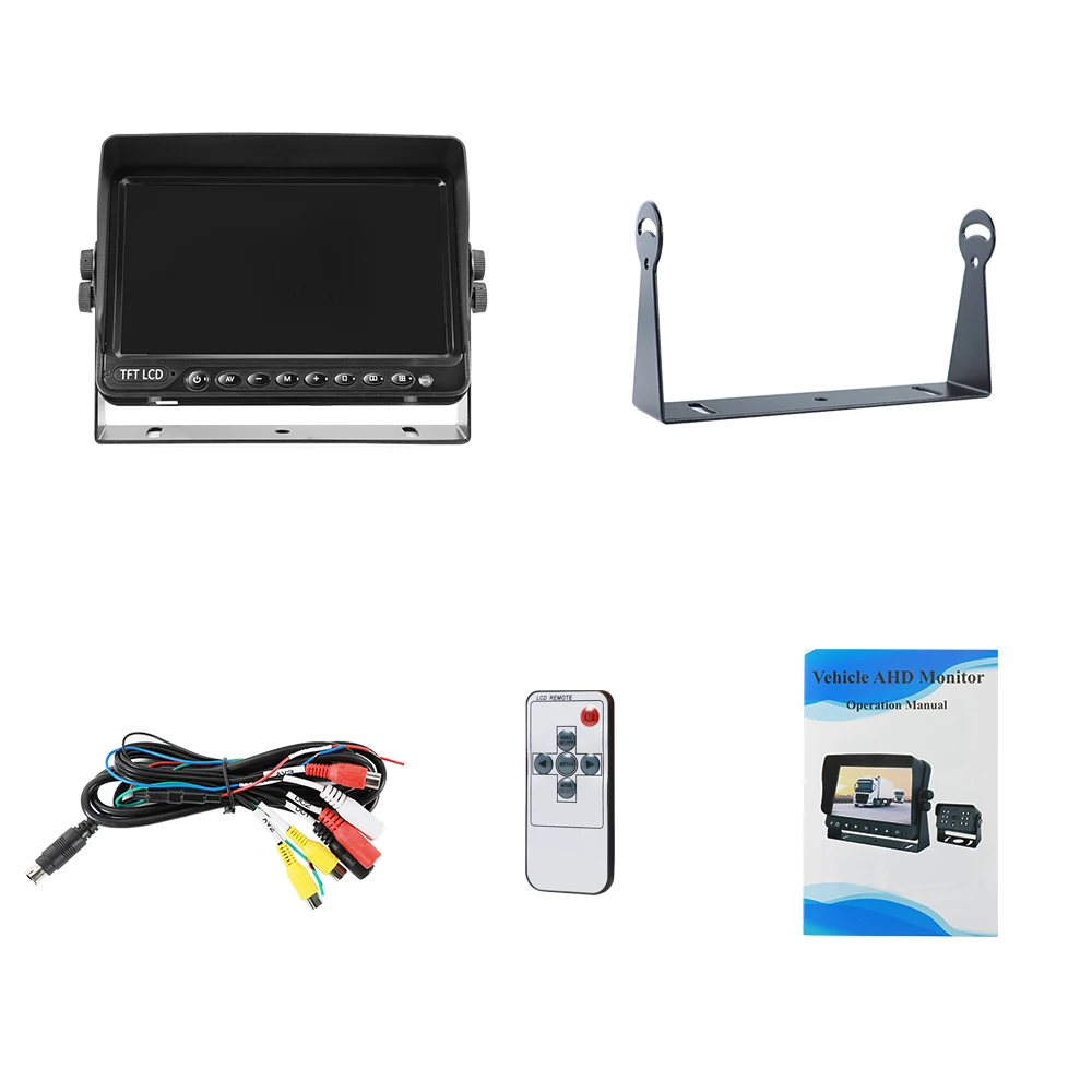 Car 7 Inch AHD stand alone monitor with Sunshade  making for 360 car camera system, Car Rearview Surveillance System