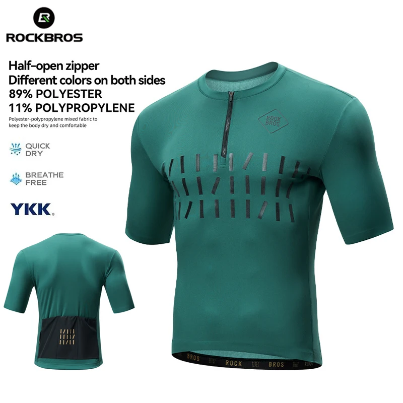 

ROCKBROS Men's Summer Cycling Jersey Cycling Maillot Pro Team Bicycle Shirt Short Sleeve MTB Road Bike Top Clothing Breathable