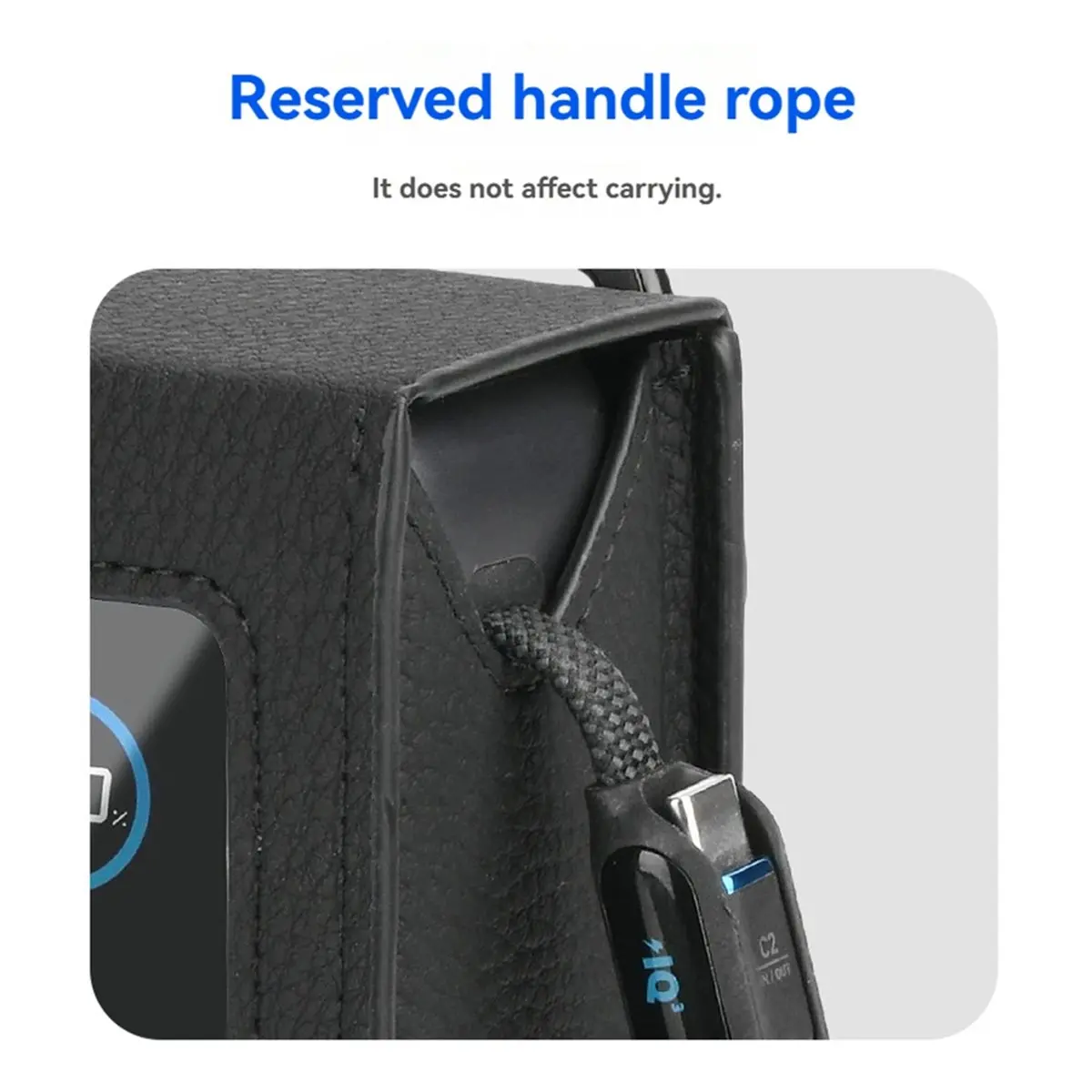 Funda de cuero PU para banco de energía para portátil (25.000 mAh 165 W), funda protectora de viaje para banco de energía (solo estuche)