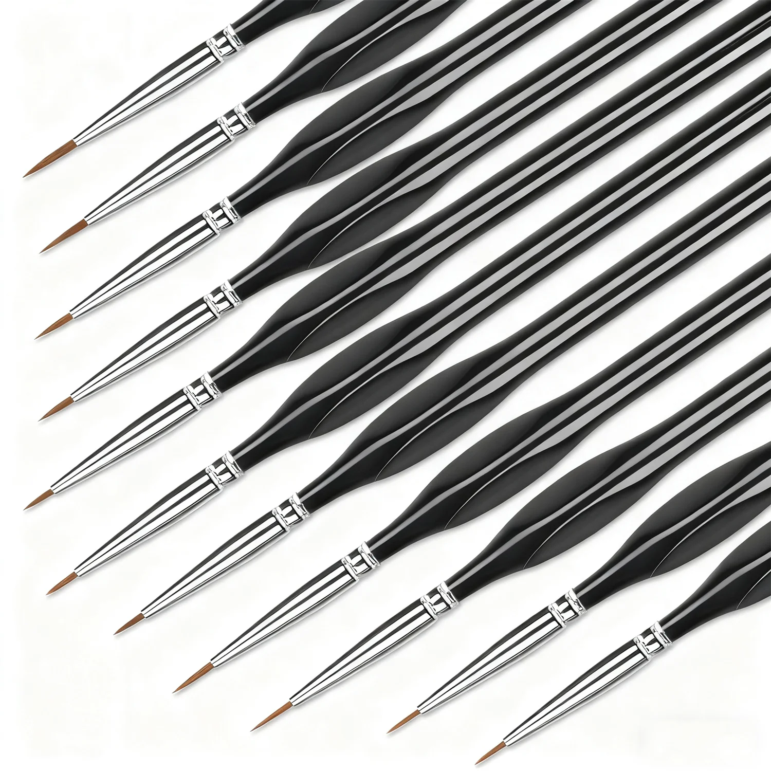 Miniature Paint Brushes,11pcs Small Fine Tip Paintbrushes, Micro Detail Paint Brush Set,Triangular Grip Handles Art Brushes